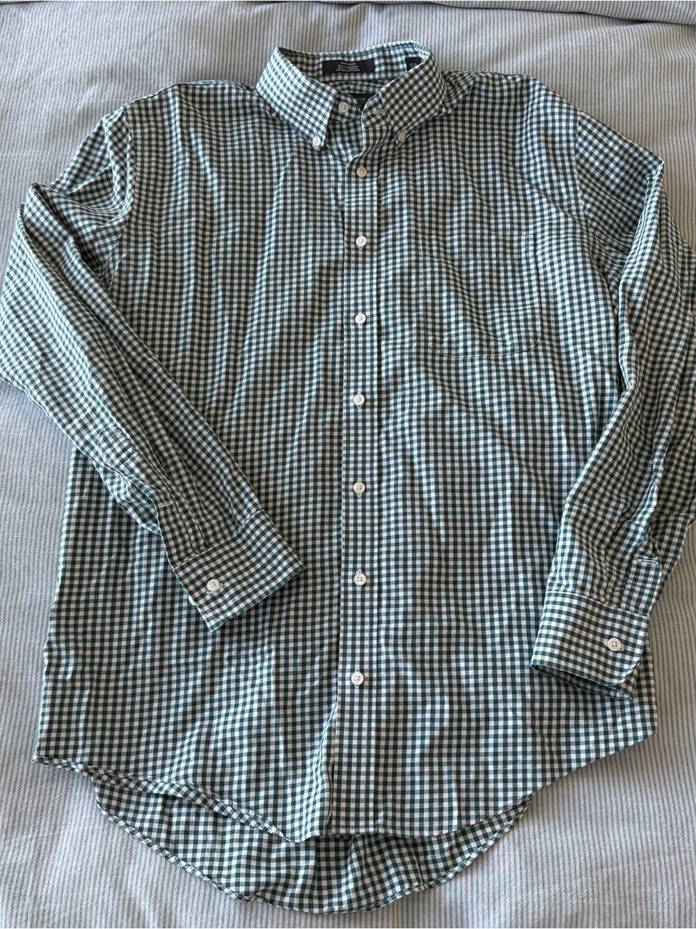 Nordstrom Green Check Button-Down Shirt